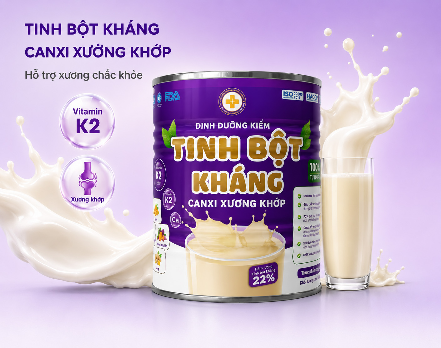 Tinh bột kháng canxi xương khớp